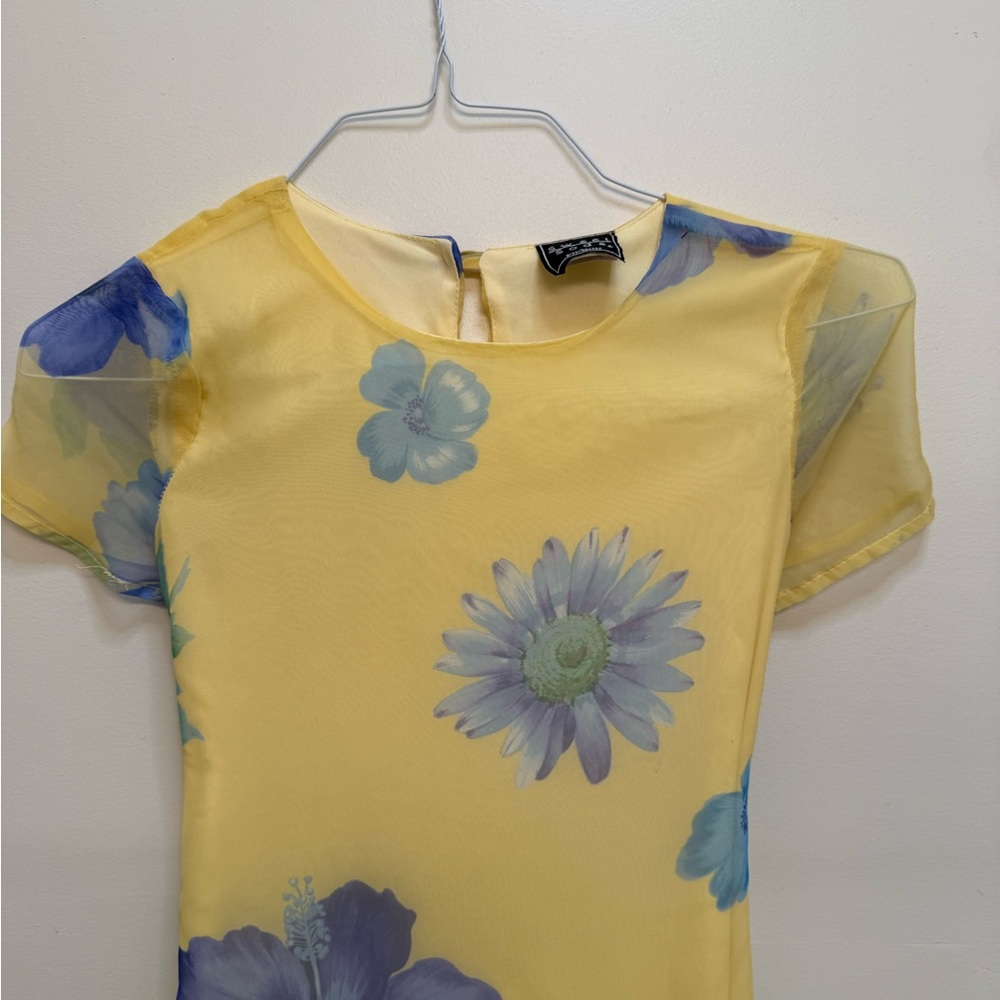 Vintage Floral Yellow Kids Dress